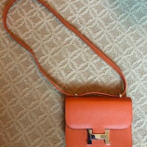 Orange Leather Purse